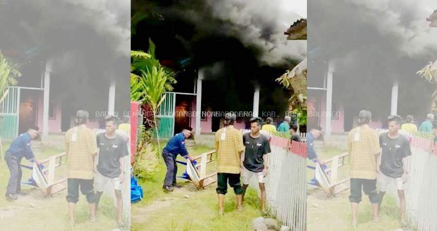 SATU RUMAH DI BULAWA JADI ARANG, RATA TANAH TERBAKAR, DIPICU KOMPOR MELEDAK