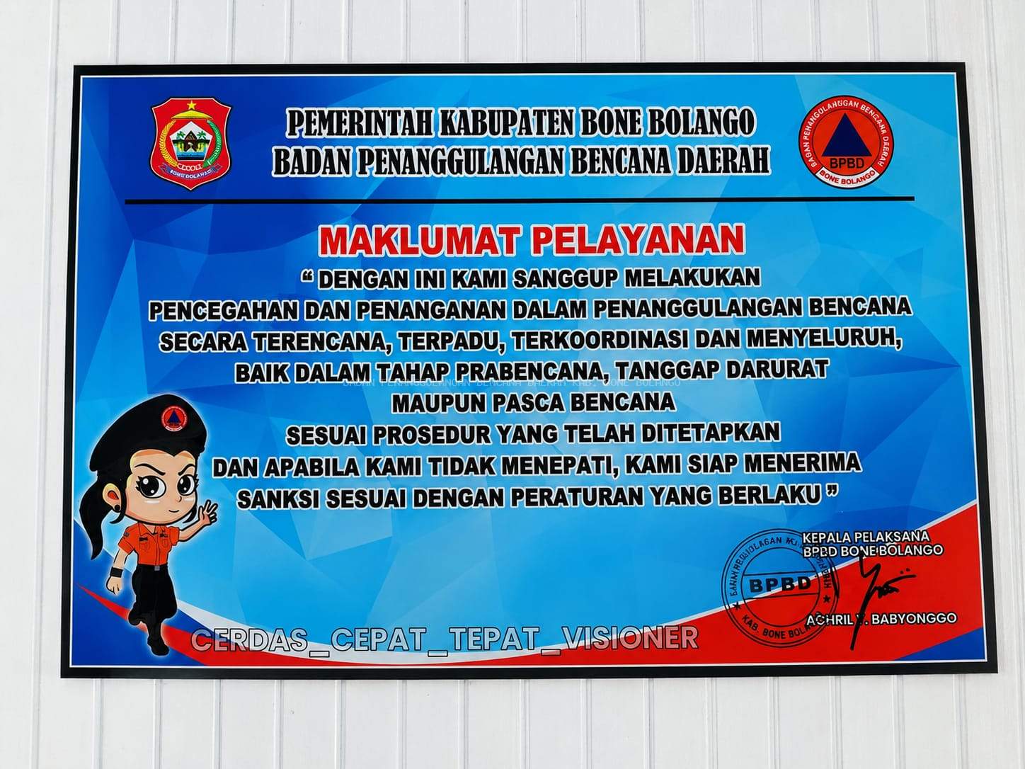 BPBD Bone Bolango Terapkan Maklumat Pelayanan: Tegaskan Komitmen Penanganan Bencana Terpadu dan Siap Disanksi